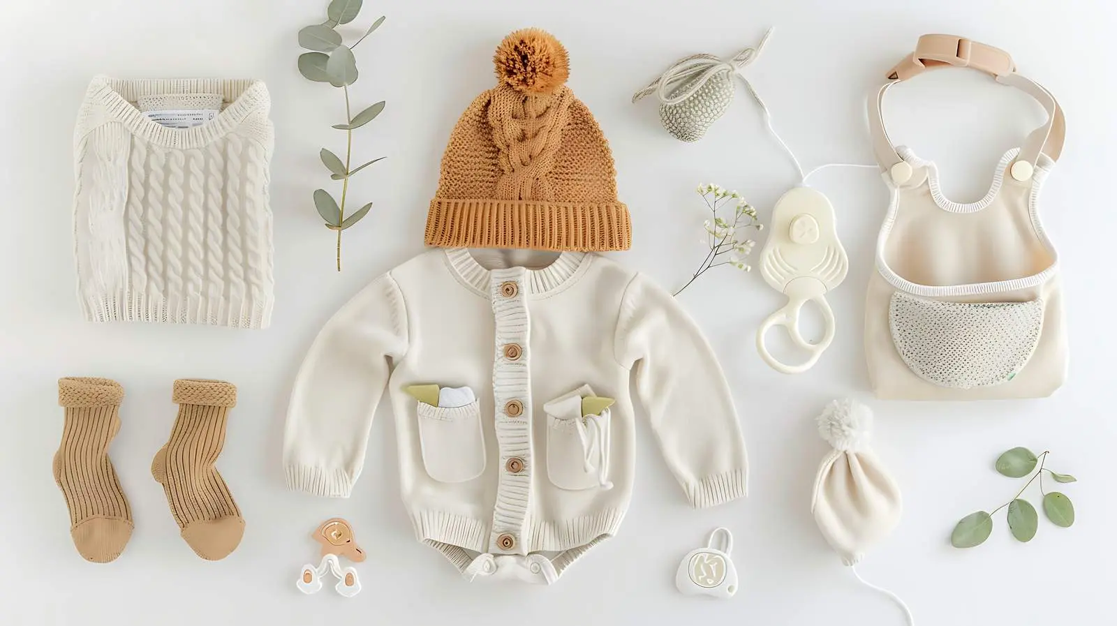 Cozy Baby Accessories Set with Bib and Pacifier — free download from Dotvec