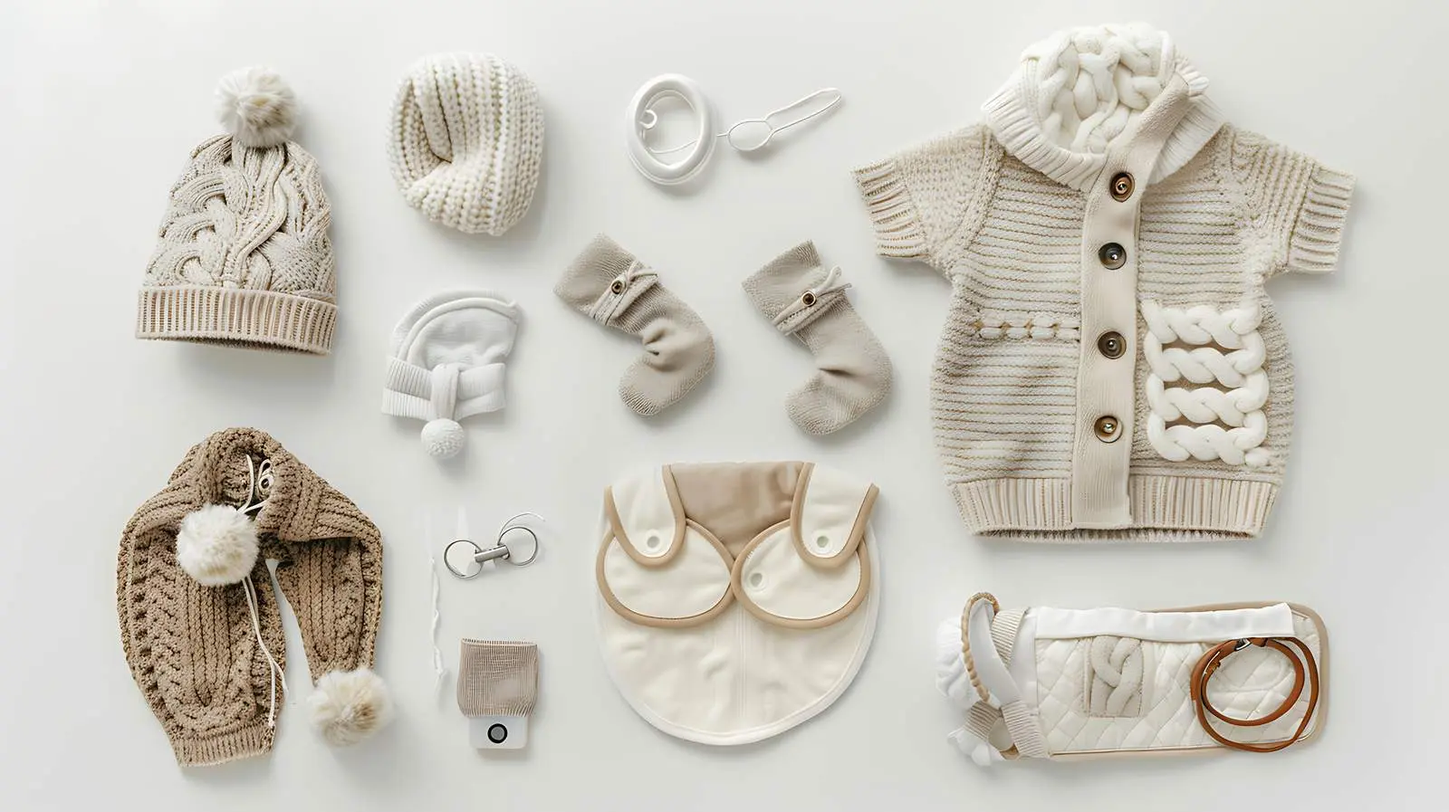 Cozy Newborn Outfit with Sweater Hat and Bib – free fitting image from Dotvec