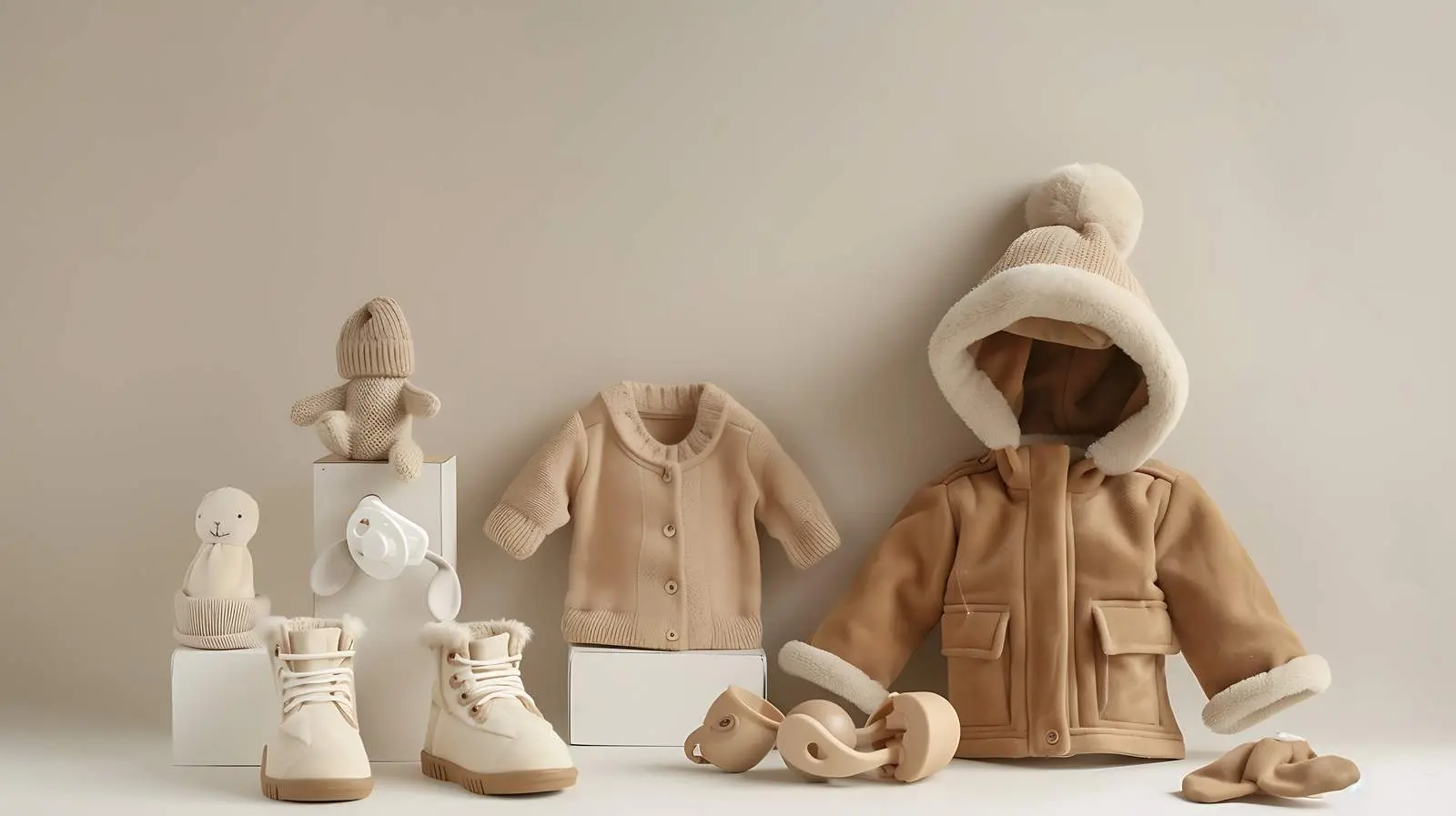 Warm Winter Children's Suede Booties and Accessories — free download from Dotvec
