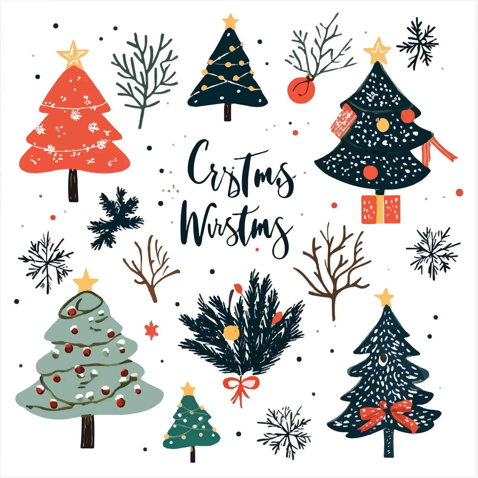 Winter Wishes Greeting Cards Vector Template — free download from Dotvec