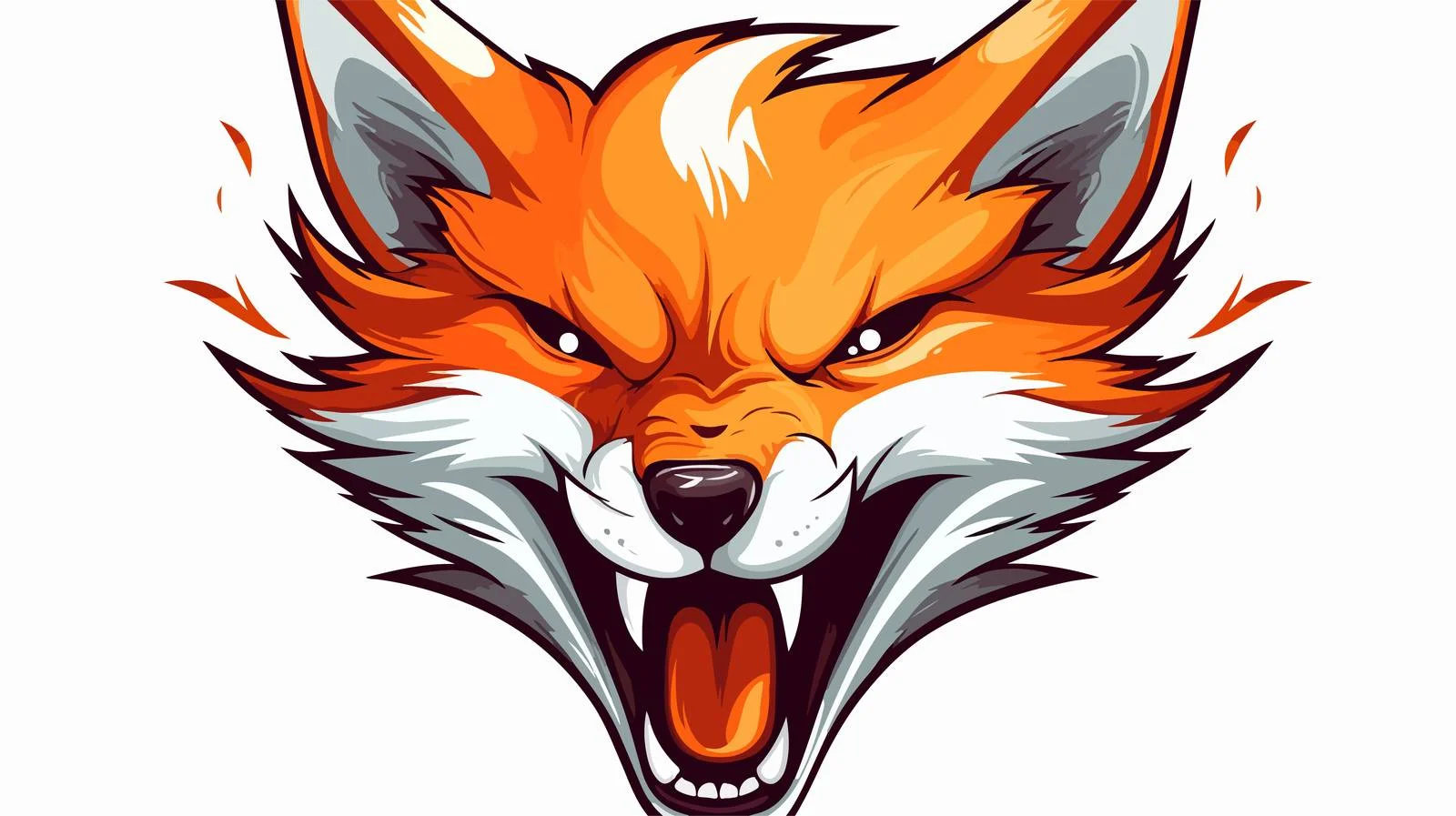 Angry Cartoon Fox Line Drawing — free download from Dotvec