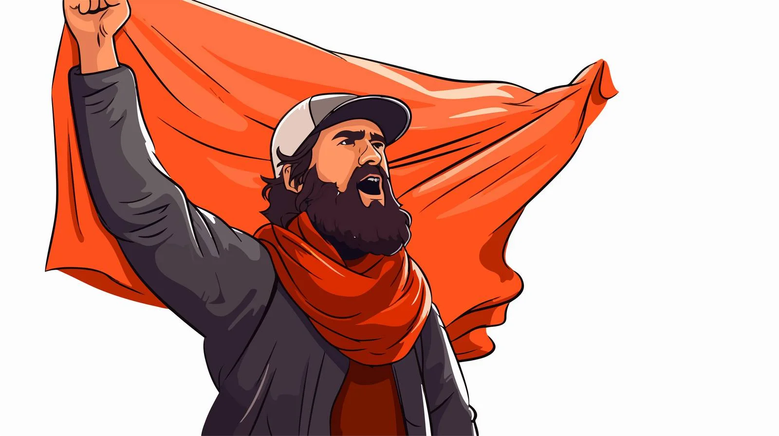 Protester Line Drawing — free download from Dotvec