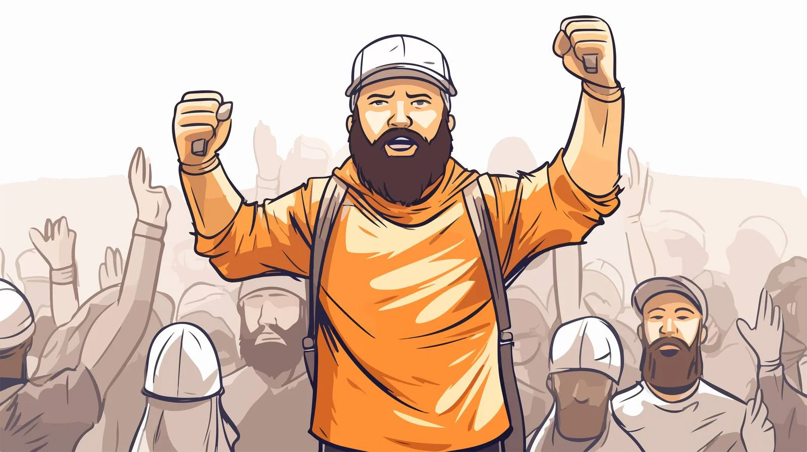 Protester Line Drawing — free download from Dotvec