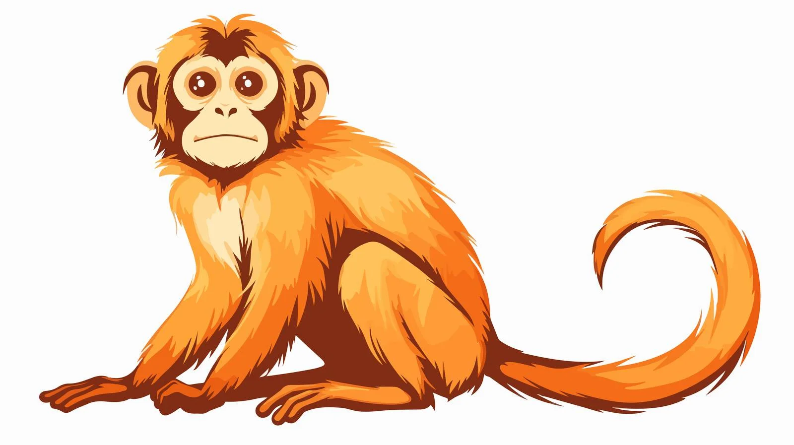 Colorful Caroton Monkey Line Drawing — free download from Dotvec