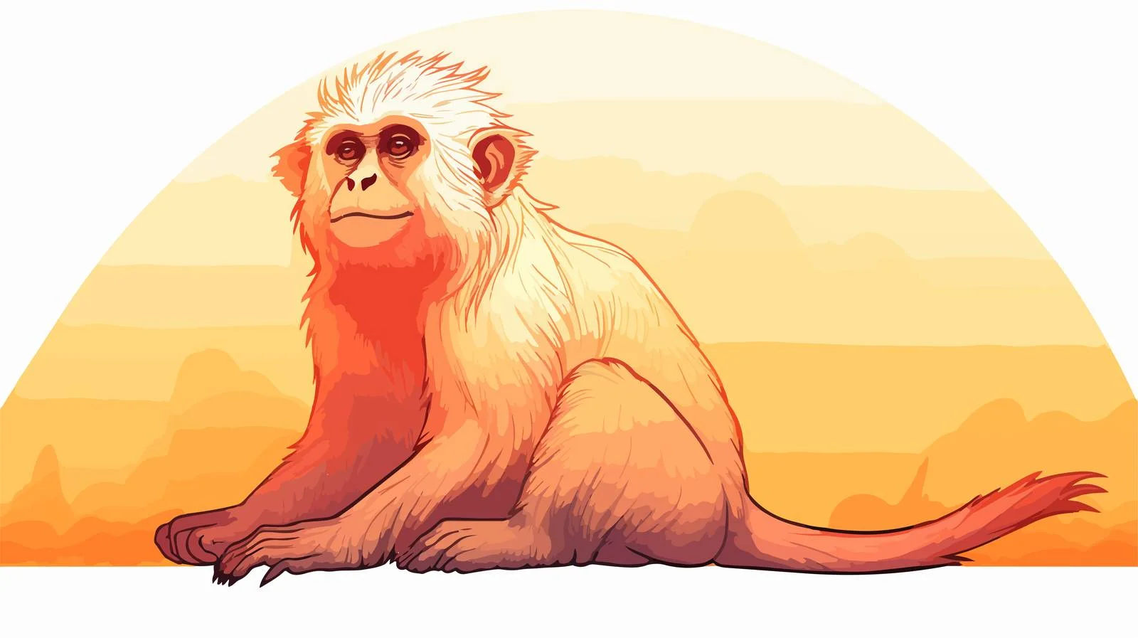Vibrant Cartoon Monkey Line Drawing — free download from Dotvec