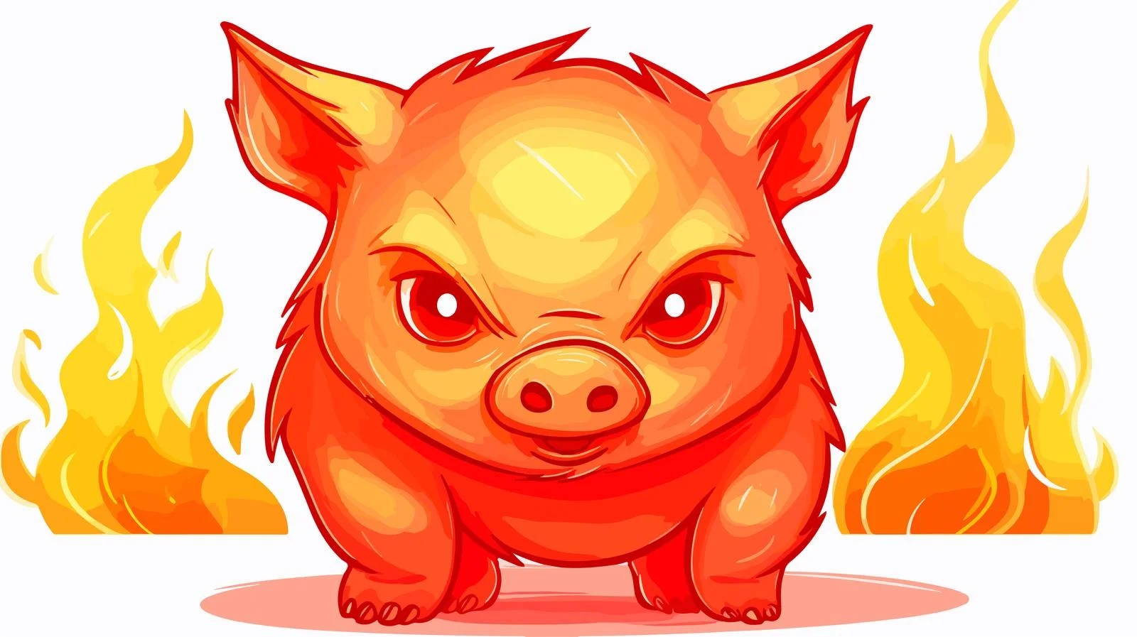 Angry Pig Cartoon Illustration — free download from Dotvec