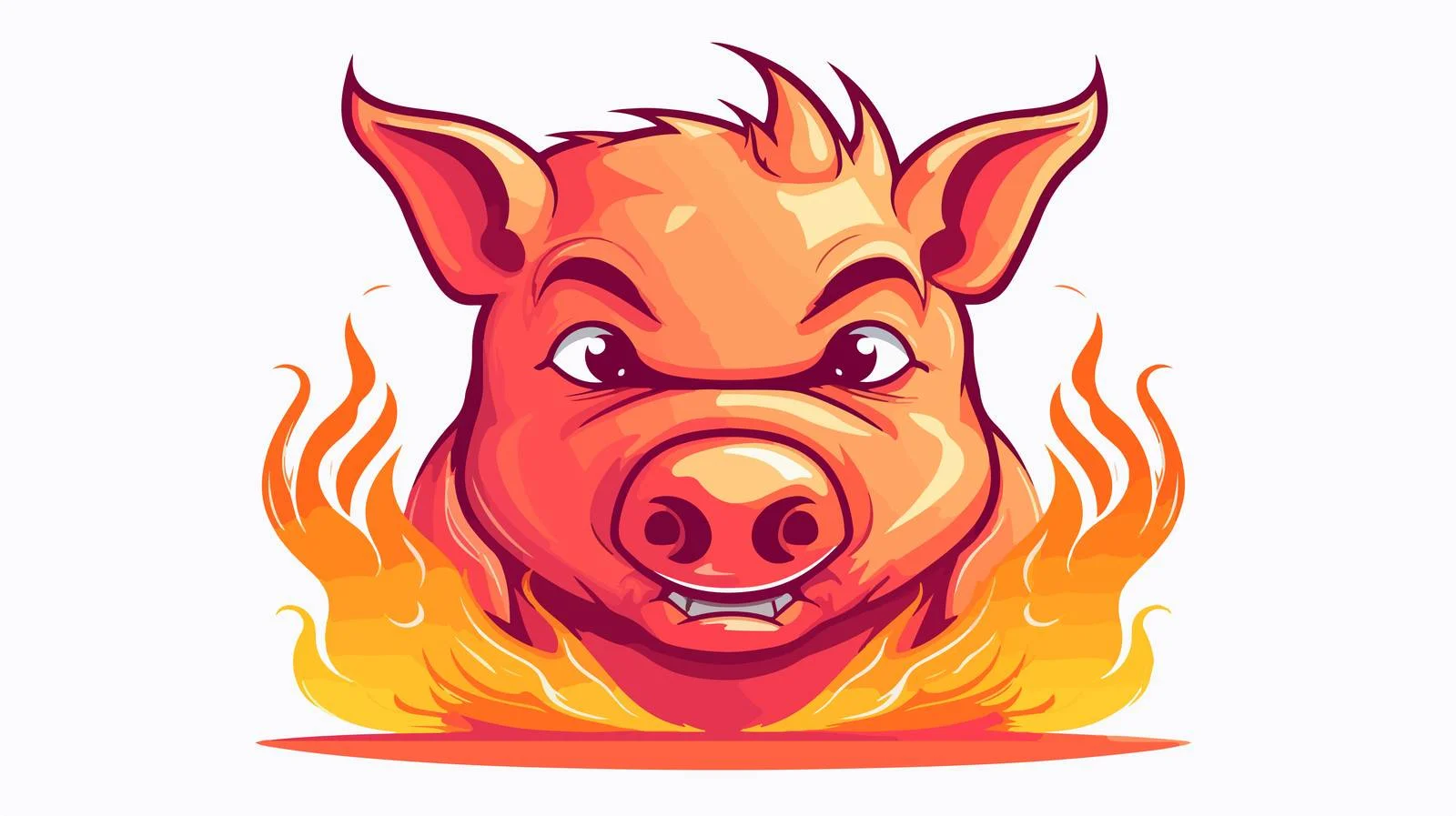 Angry Cartoon Pig Illustration — free download from Dotvec