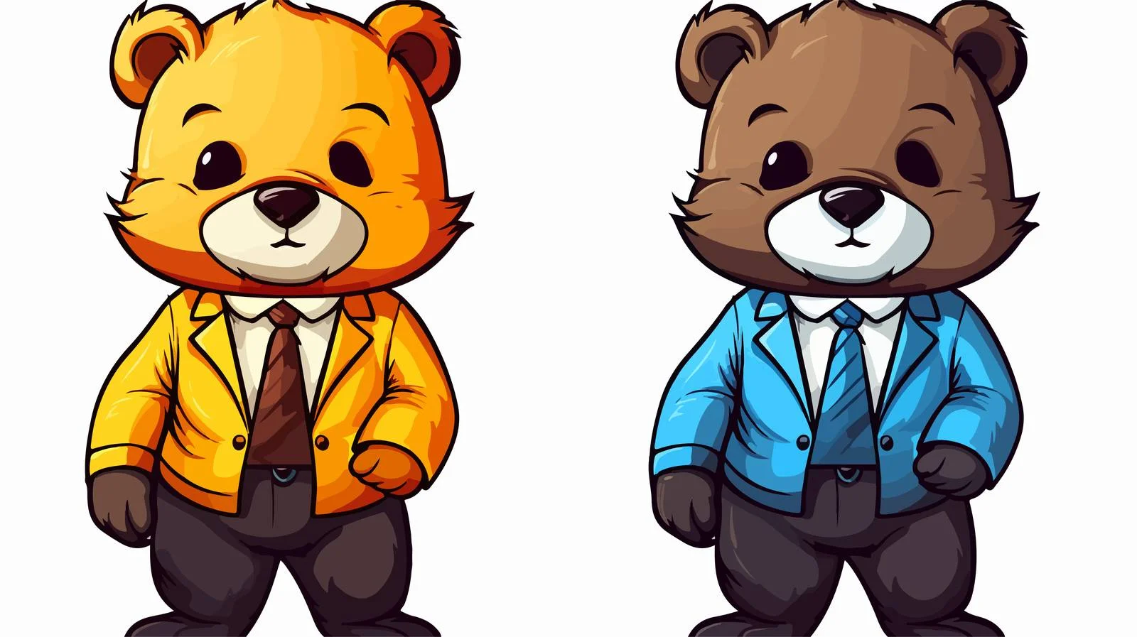 Cartoon Bear Gradient Line Drawing — free download from Dotvec