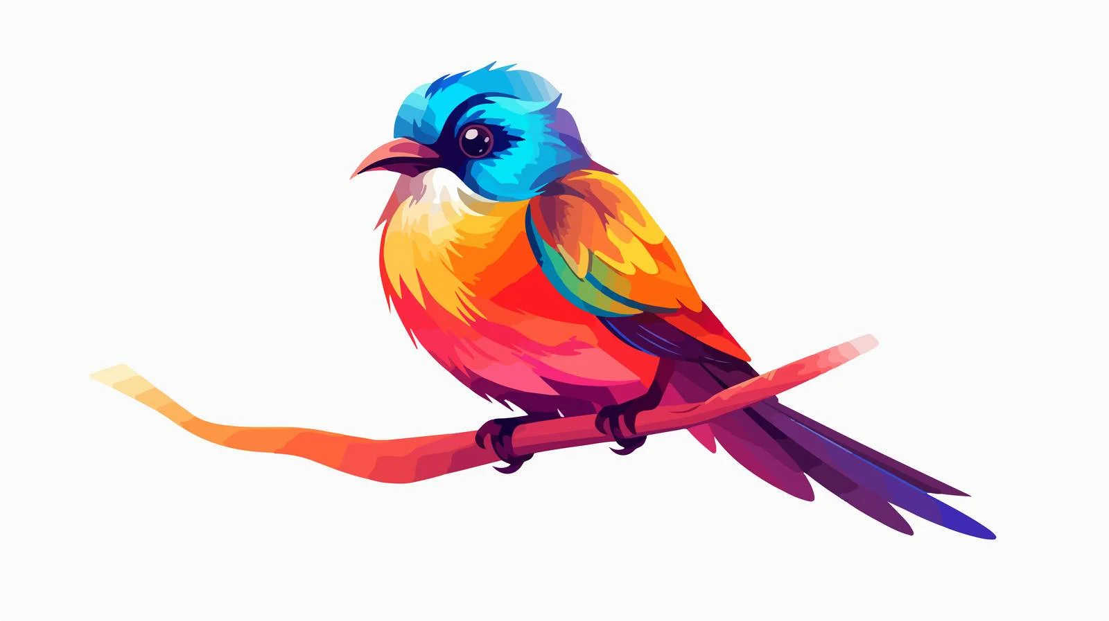 Cartoon Bird Gradient Line Drawing — free download from Dotvec