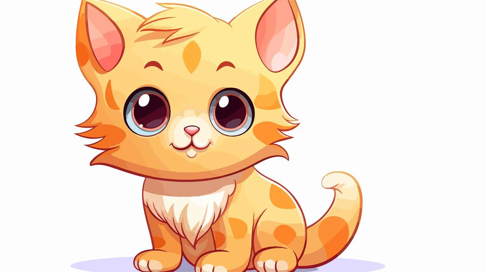 Cartoon Cat Gradient Line Drawing — free download from Dotvec