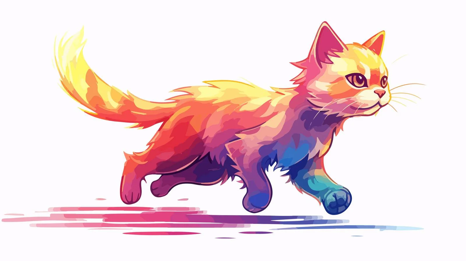 Dynamic Cartoon Cat in Motion — free download from Dotvec
