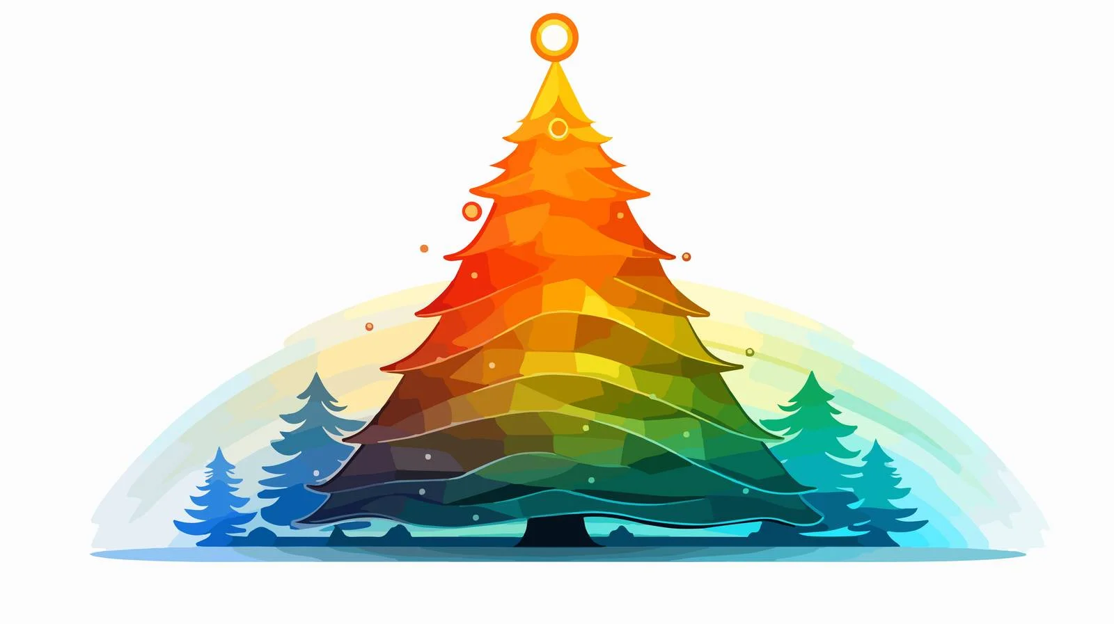 Christmas Cartoon Tree Line Drawing — free download from Dotvec