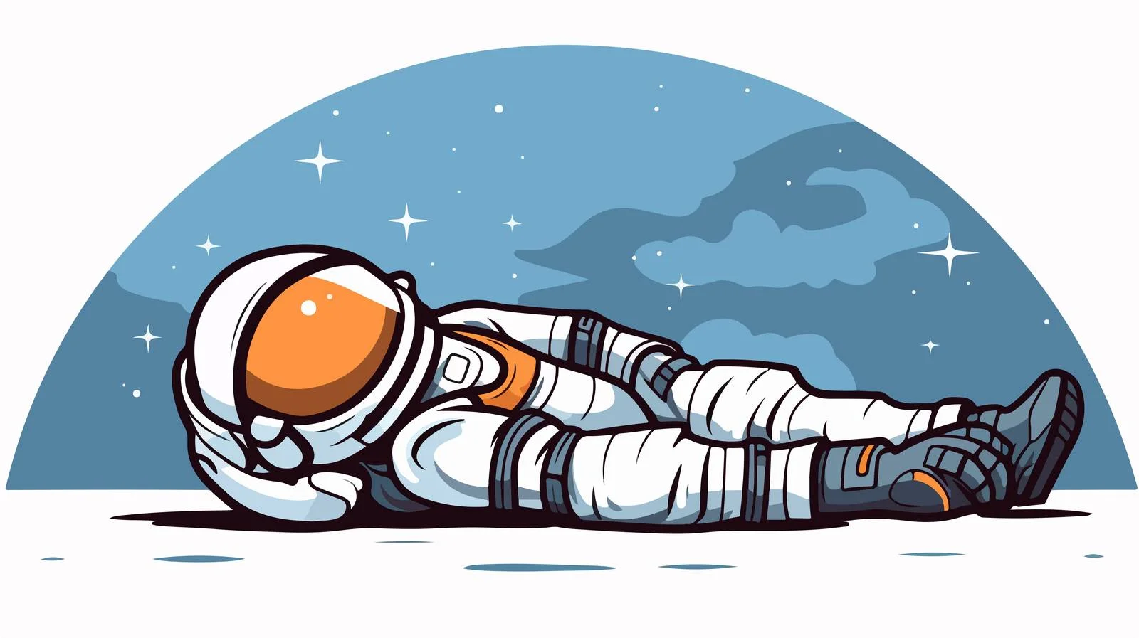 Sad Astro Line Art Illustration — free download from Dotvec