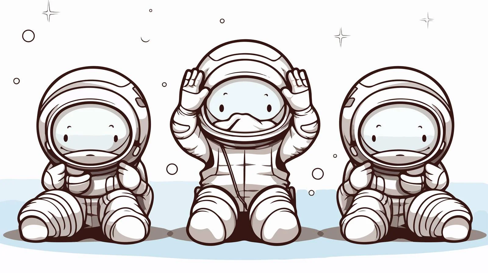 Emotive Astro Cartoon Line Drawing — free download from Dotvec