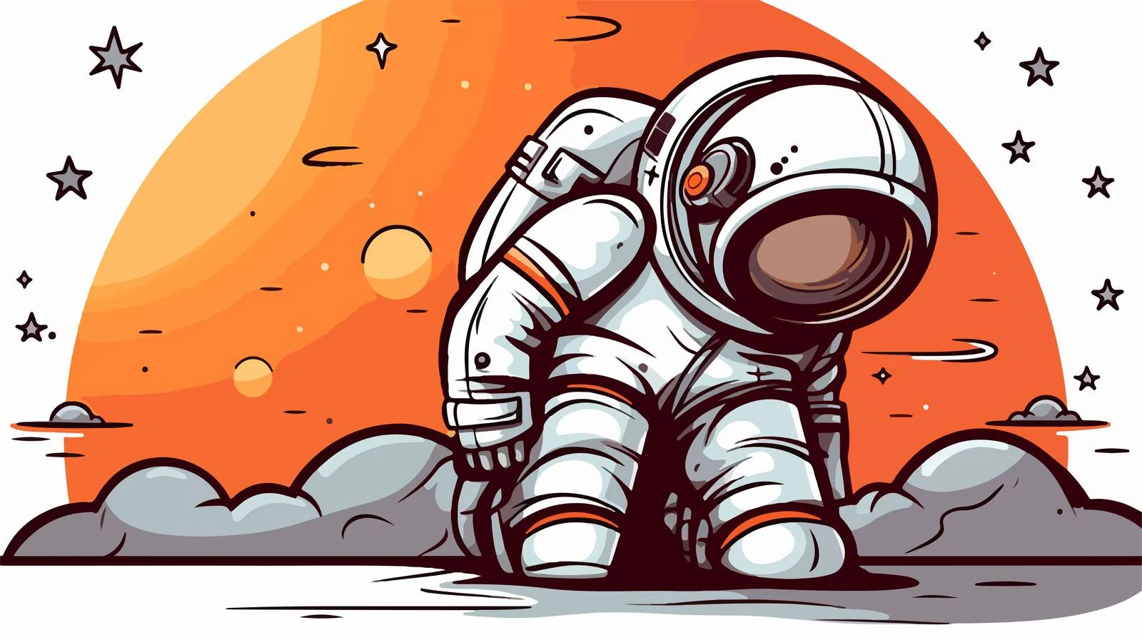 Cartoon Crying Astro Character Illustration — free download from Dotvec