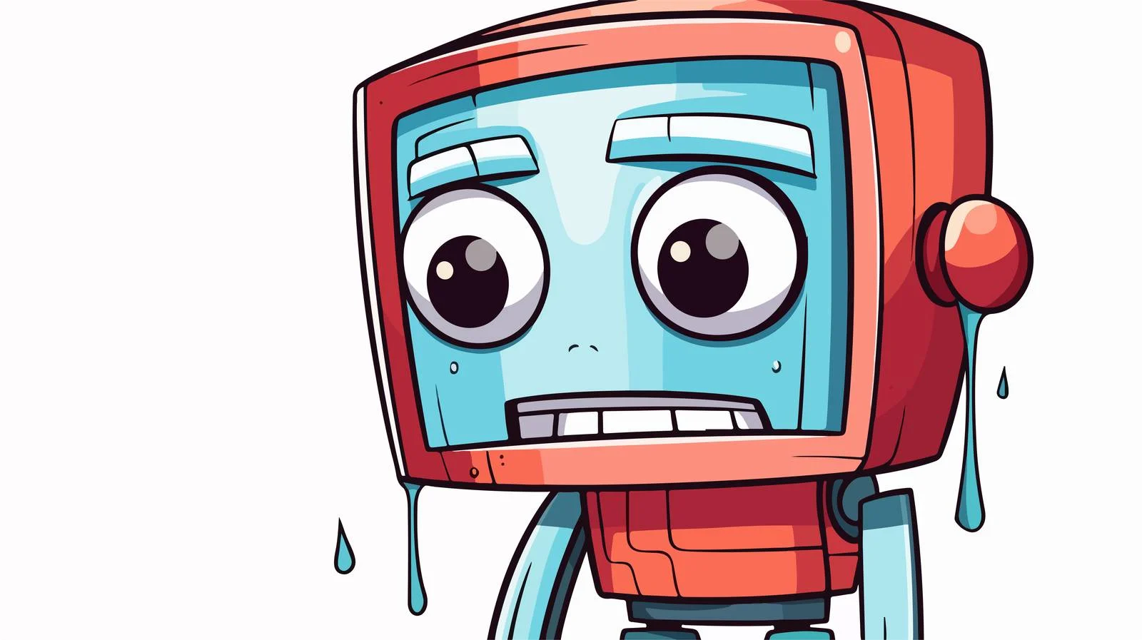 Emotive Cartoon Robot Line Drawing — free download from Dotvec