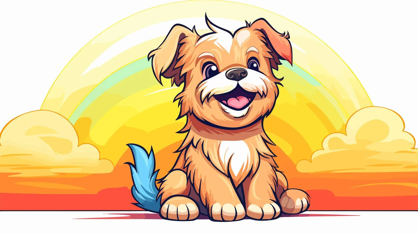 Cartoon Dog Line Drawing Artwork — free download from Dotvec