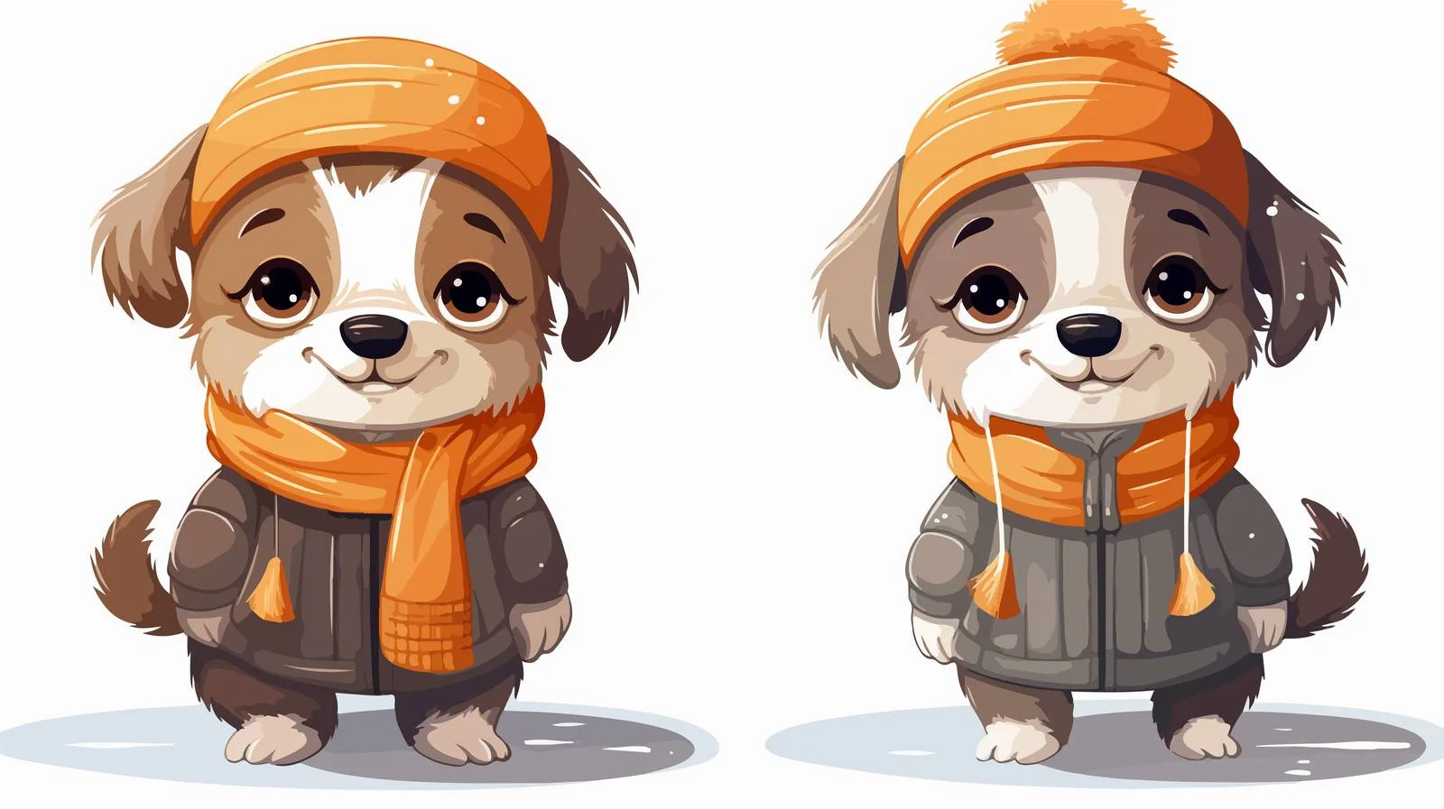 Winter Cartoon Dog Line Drawing — free download from Dotvec