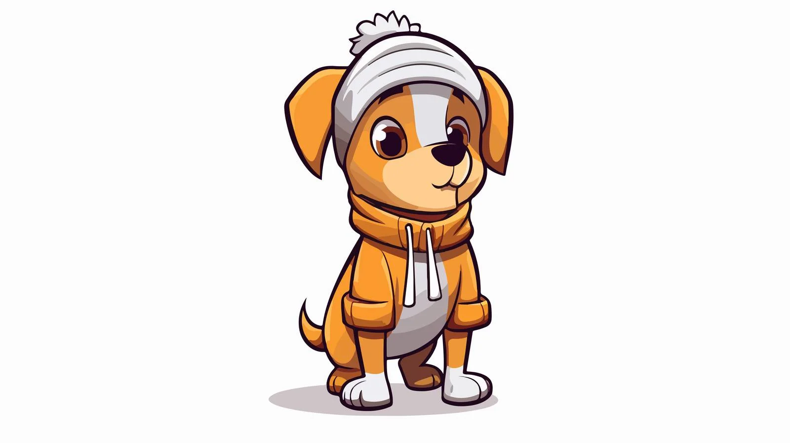 Winter Cartoon Dog Line Drawing — free download from Dotvec