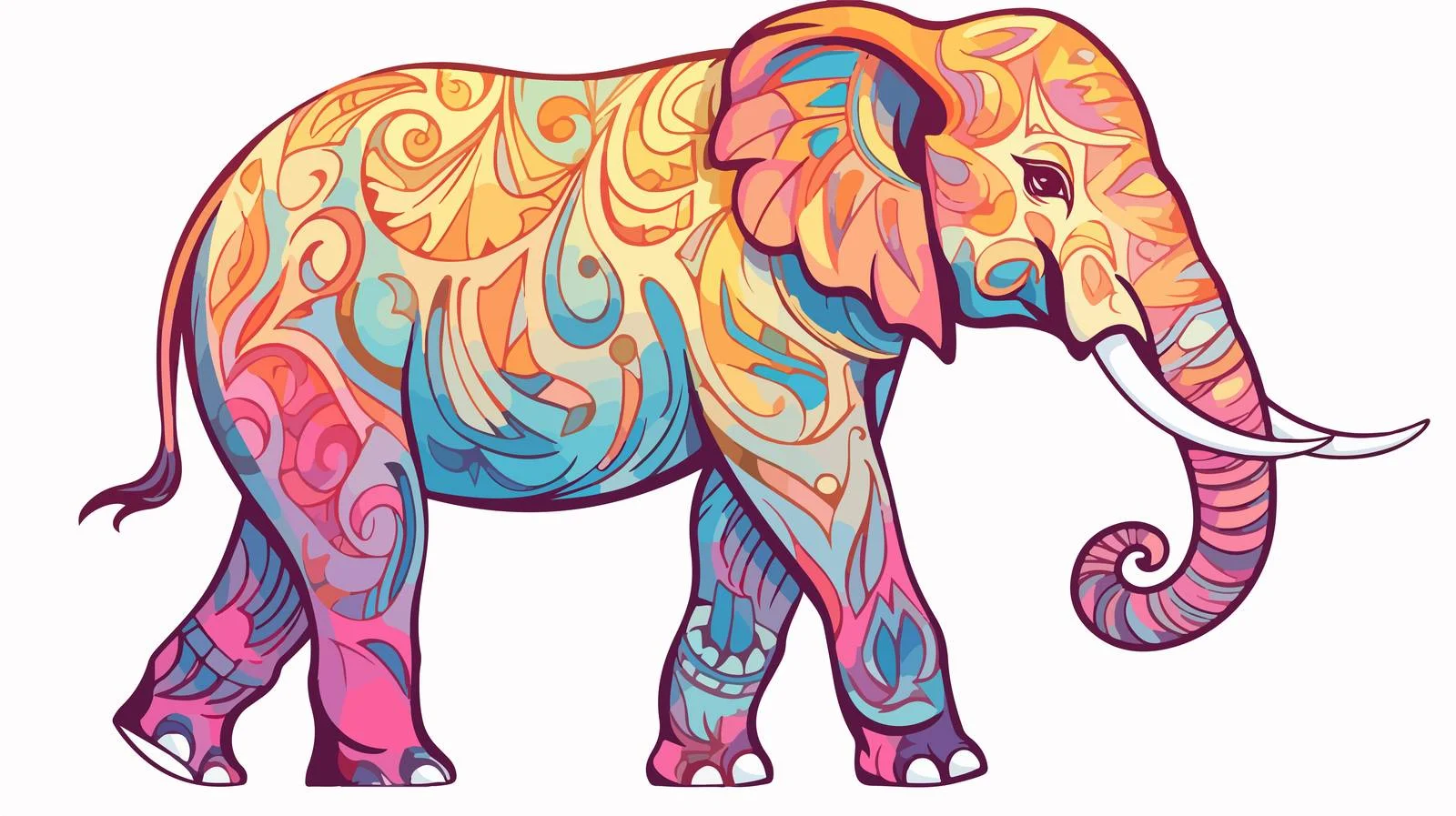 Cartoon Elephant Line Drawing — free download from Dotvec