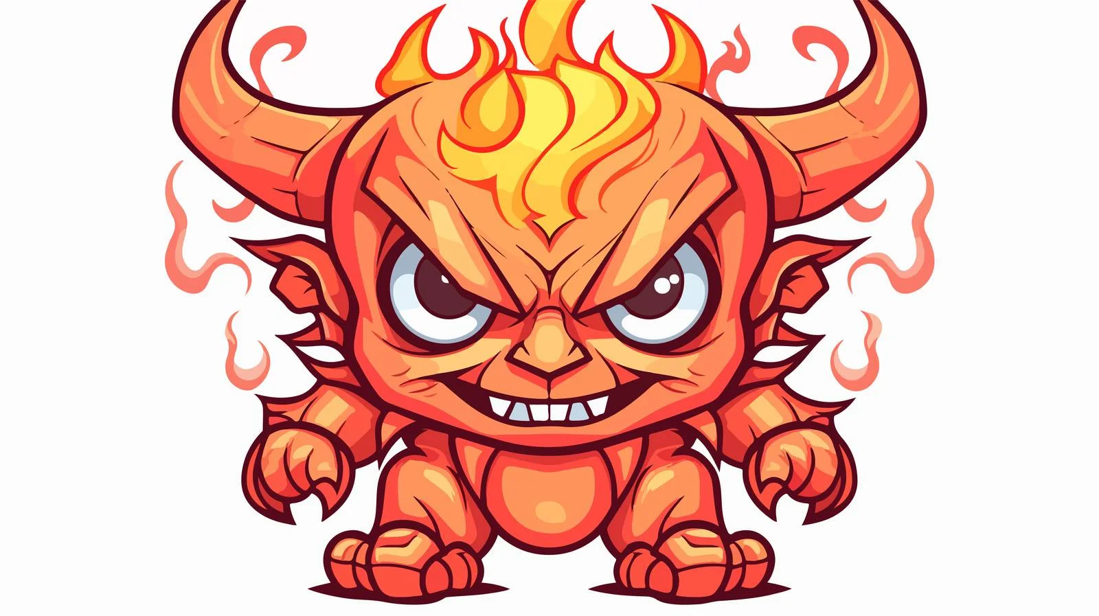 Cartoon Fire Demon Illustration — free download from Dotvec