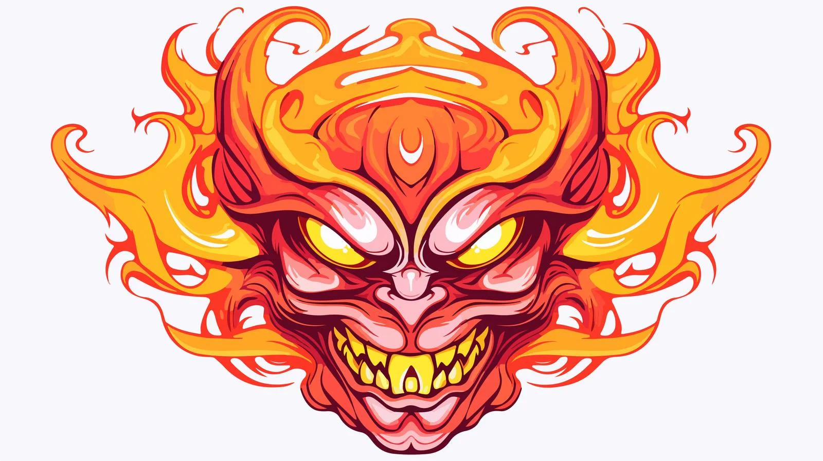 Cartoon Fire Demon Illustration — free download from Dotvec