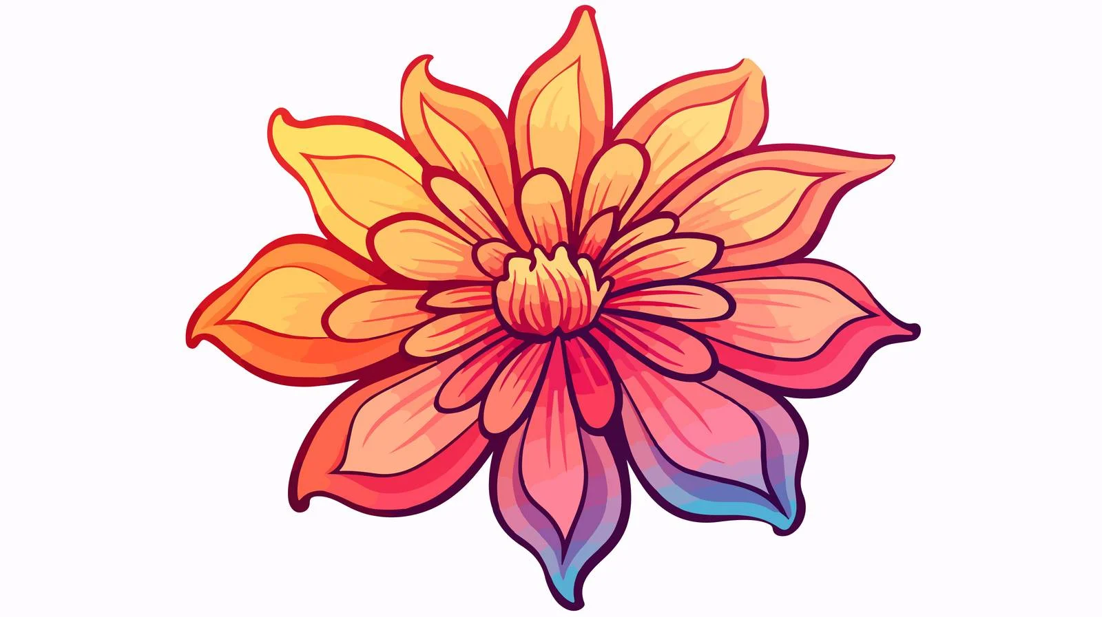 Cartoon Flower Line Drawing — free download from Dotvec