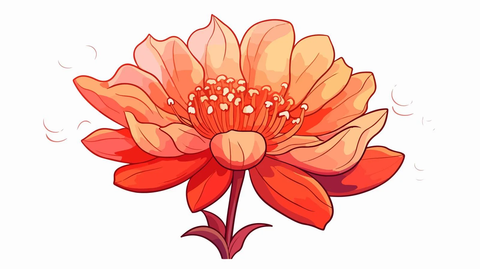 Cartoon Flower Gradient Line Drawing — free download from Dotvec