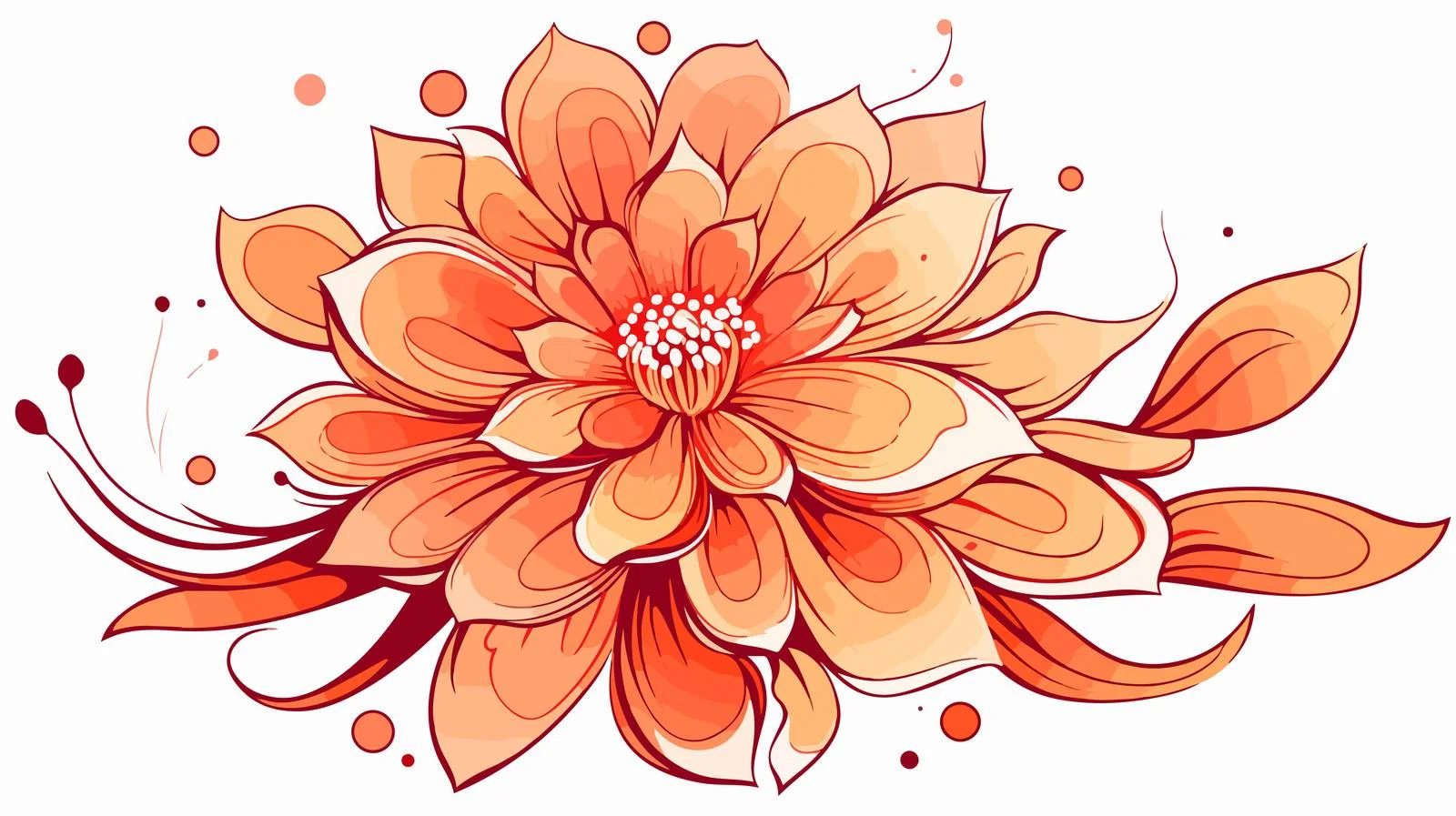 Cartoon Flower Gradient Line Drawing — free download from Dotvec