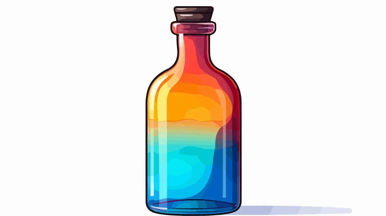 Illustration of Cartoon Glass Bottle — free download from Dotvec