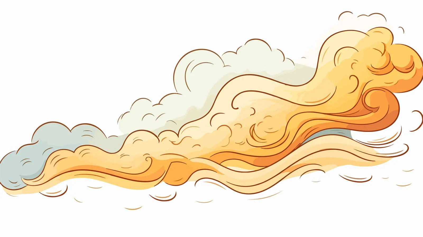 Cartoon Gust of Air Illustration — free download from Dotvec