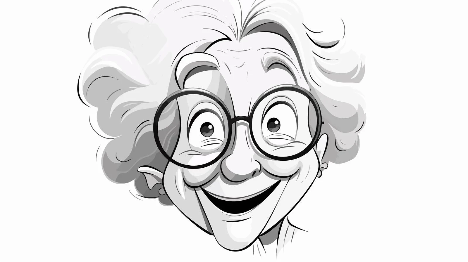 Cheerful Cartoon Elderly Character Drawing — free download from Dotvec