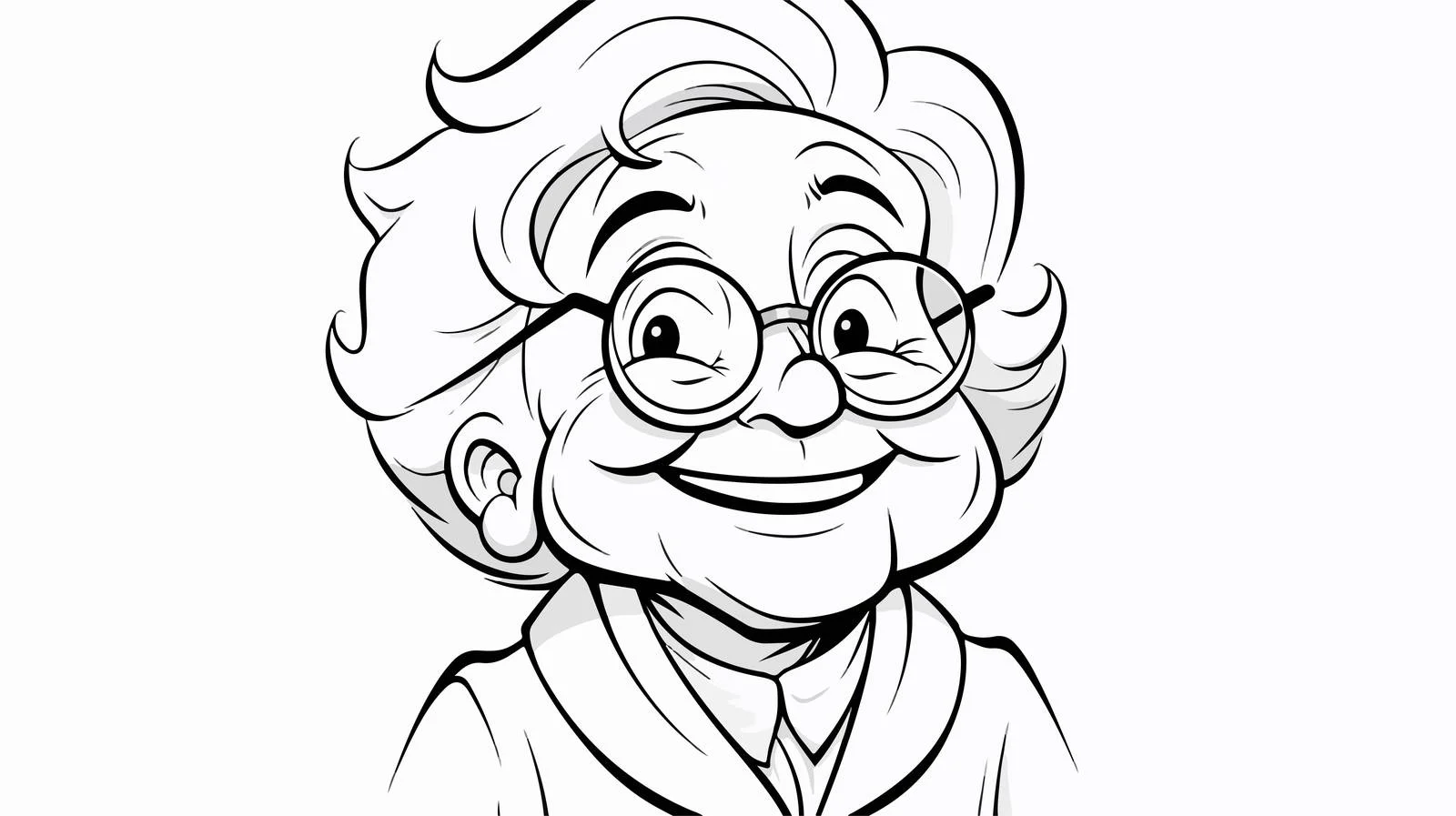 Cheerful Elderly Cartoon Drawing — free download from Dotvec