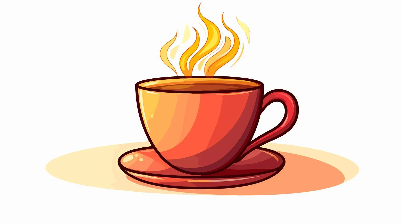 Cartoon Hot Cup Line Drawing