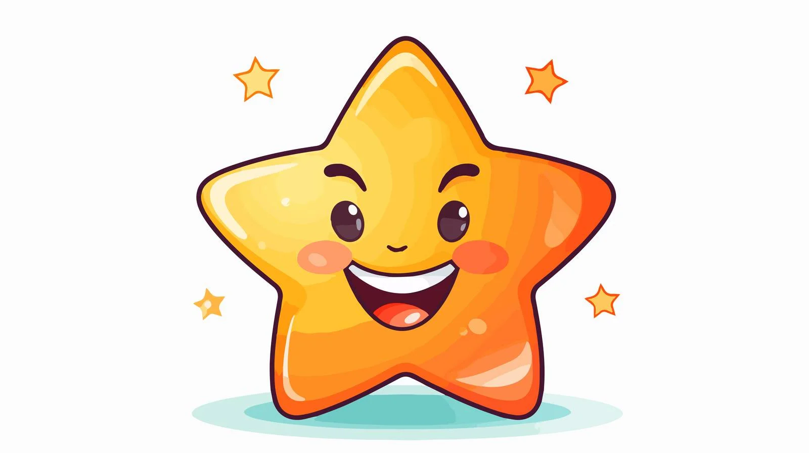 Cheerful Star Line Drawing — free download from Dotvec
