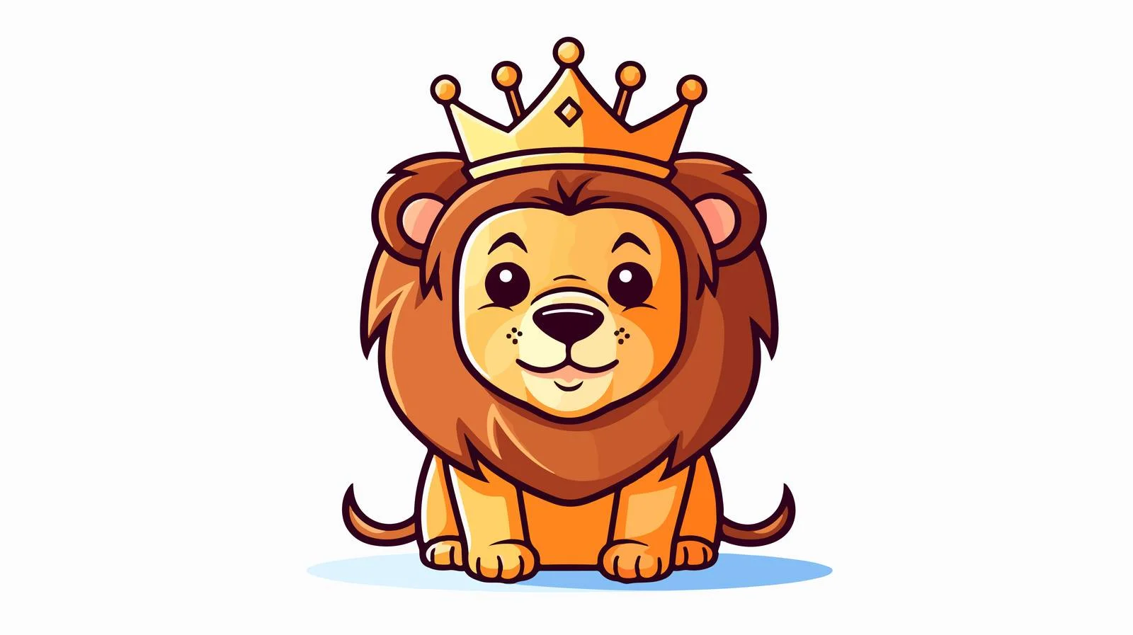 Cartoon Lion Gradient Drawing — free download from Dotvec
