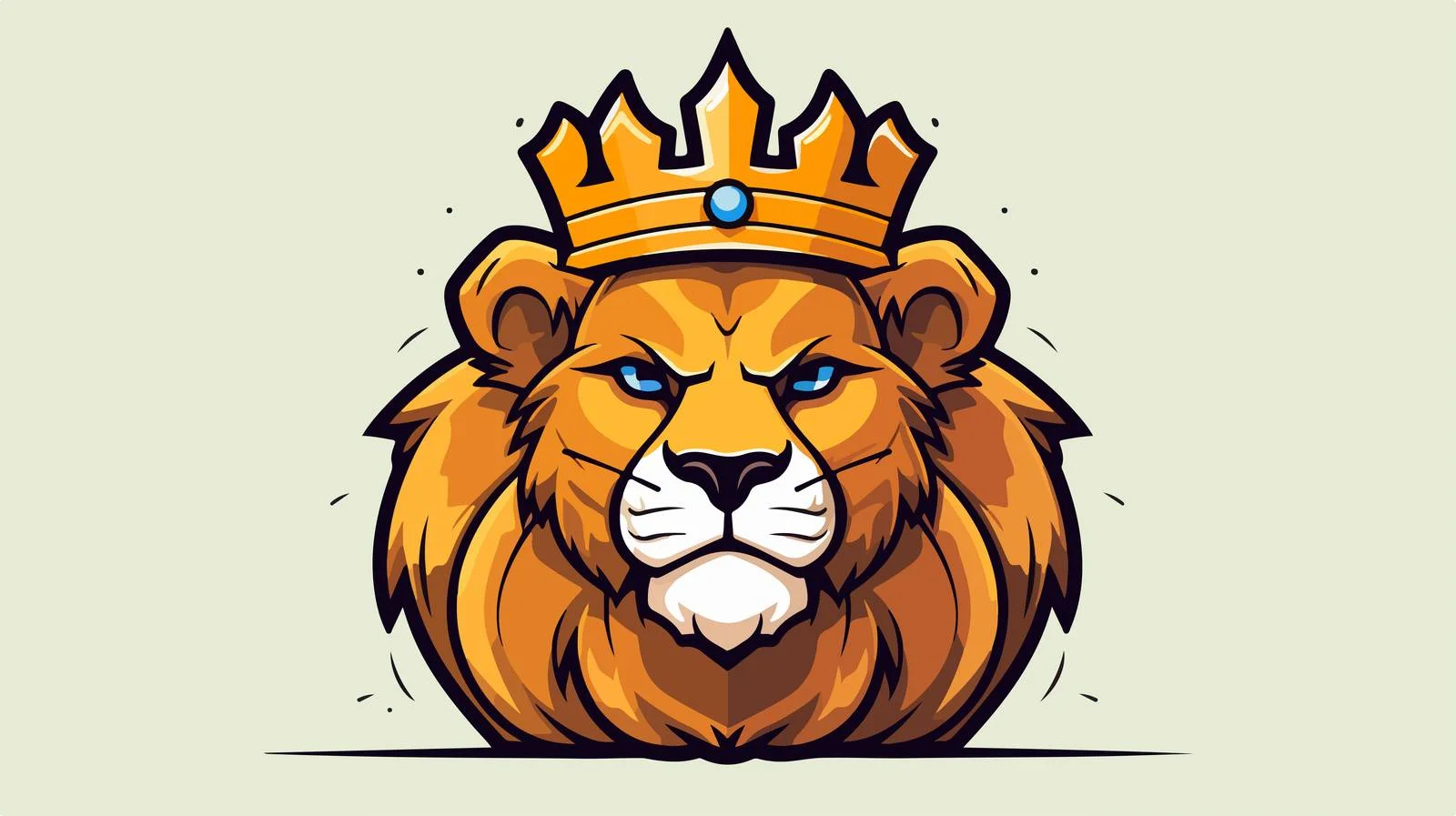 Warm Lion Cartoon Gradient Illustration — free download from Dotvec