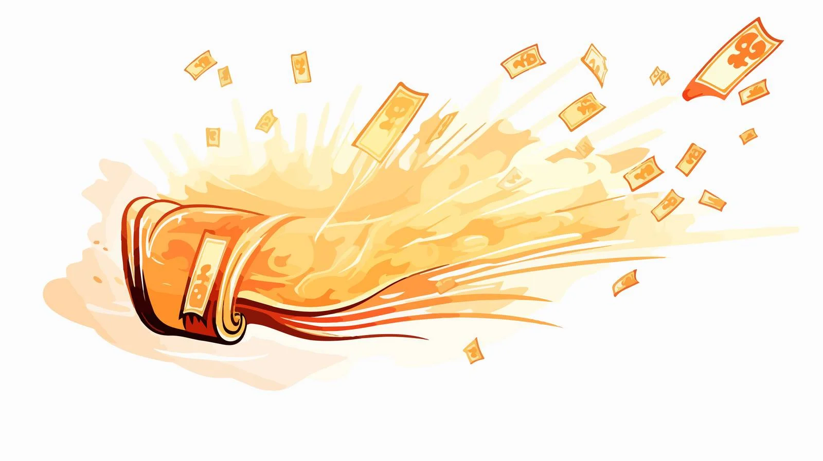 Cartoon Money Blowing Illustration — free download from Dotvec