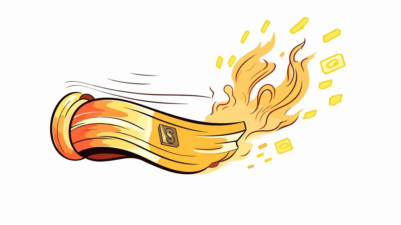 Cartoon Money Blowing Warm Gradient Drawing — free download from Dotvec