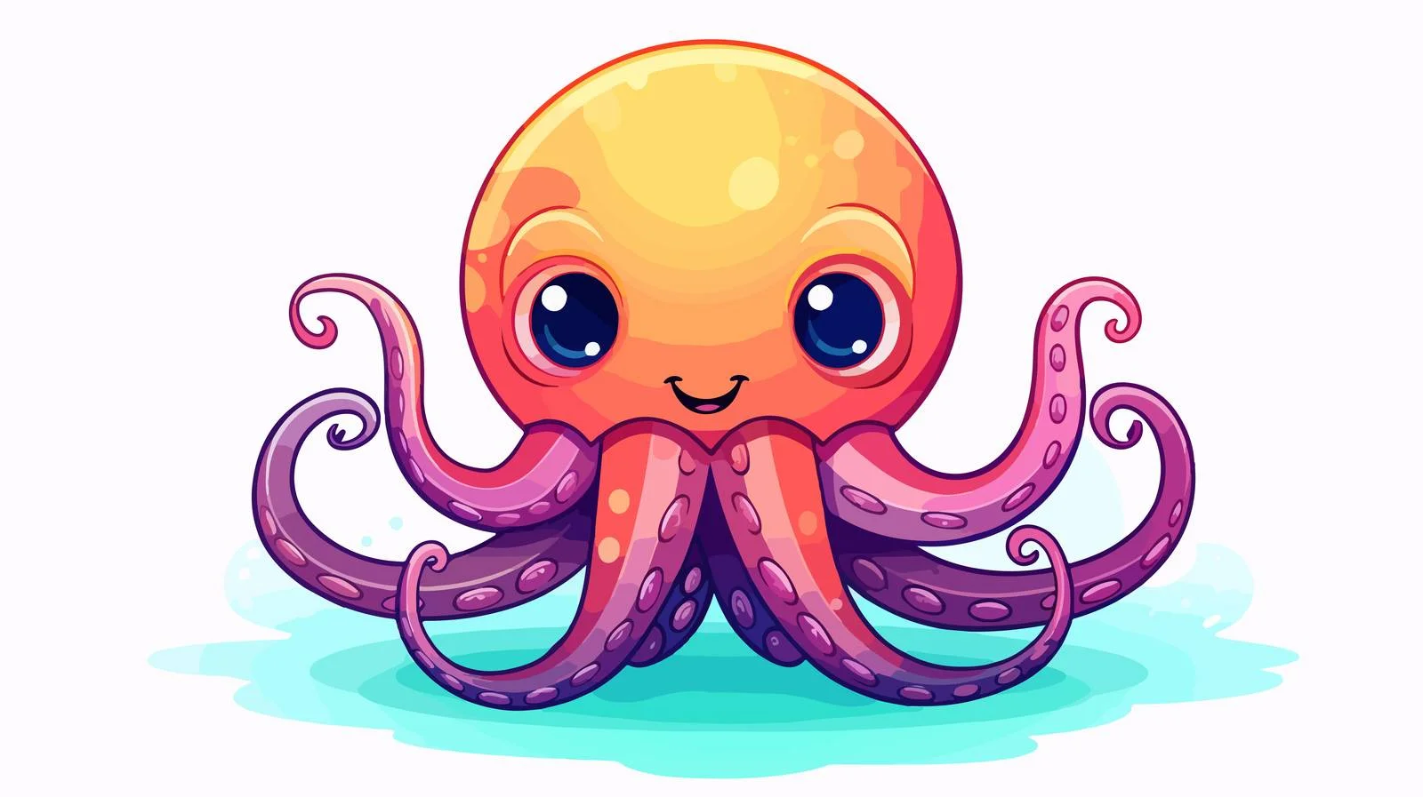 Cartoon Octopus Gradient Line Drawing — free download from Dotvec