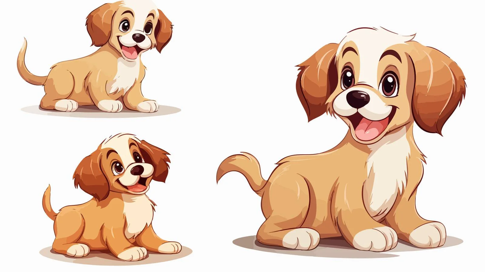 Cheerful Cartoon Panting Dog Illustration — free download from Dotvec