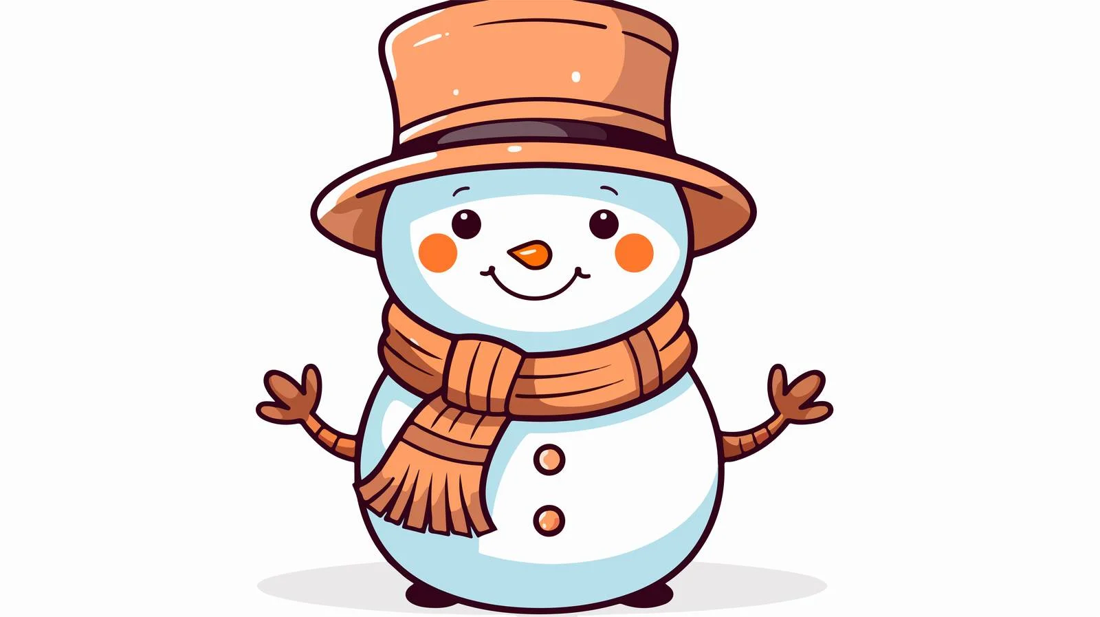 Cartoon Snowman Line Drawing — free download from Dotvec