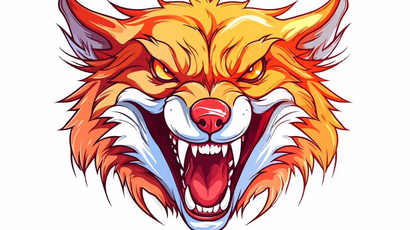 Cartoon Wolf Line Drawing Illustration — free download from Dotvec