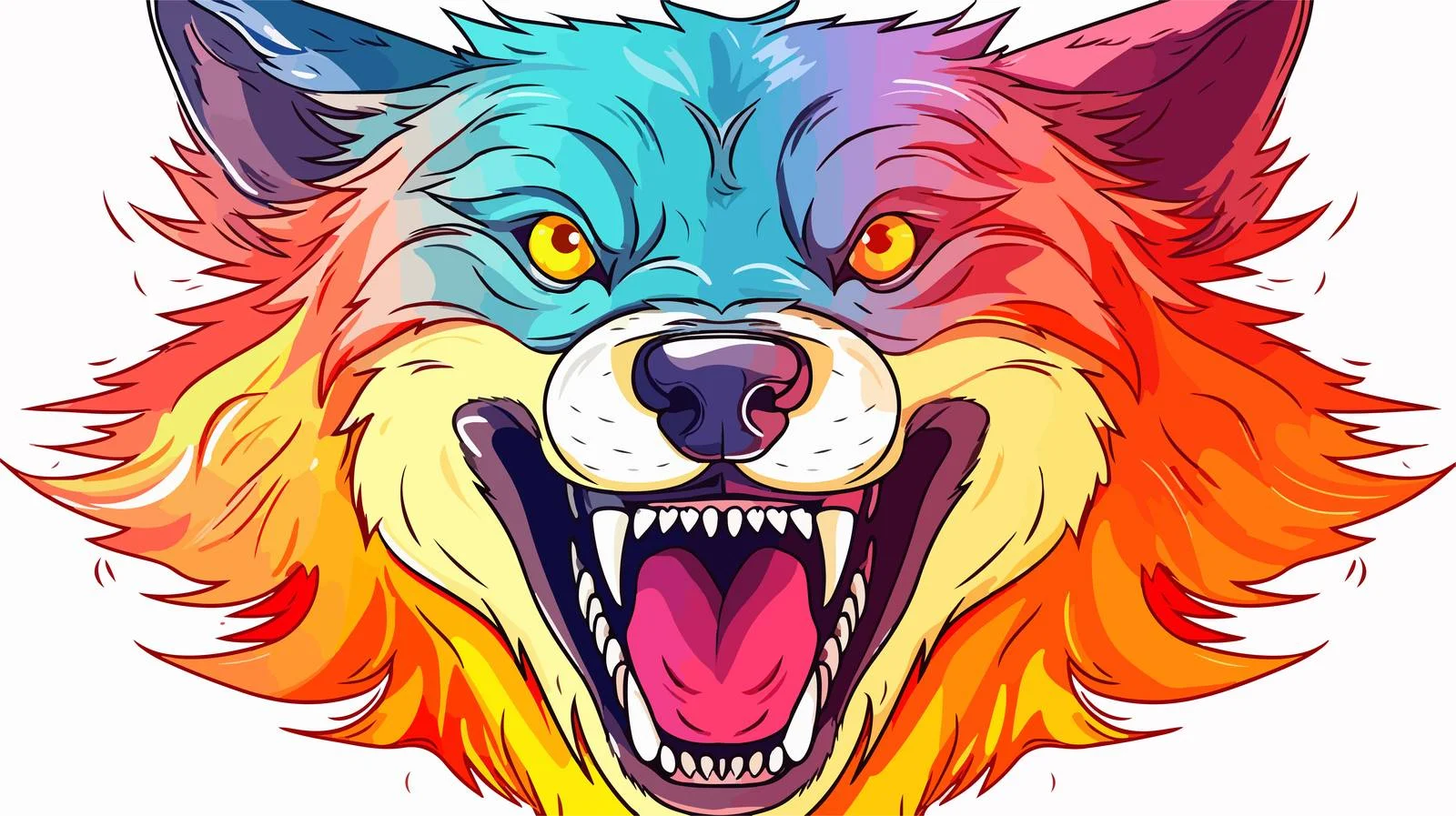 Cartoon Wolf Line Drawing — free download from Dotvec