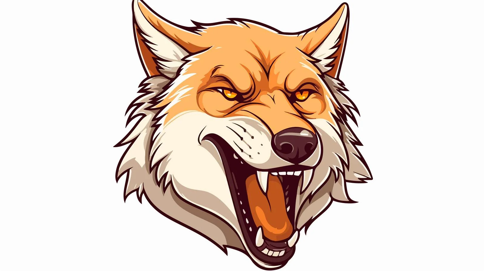 Cartoon Wolf Line Drawing — free download from Dotvec