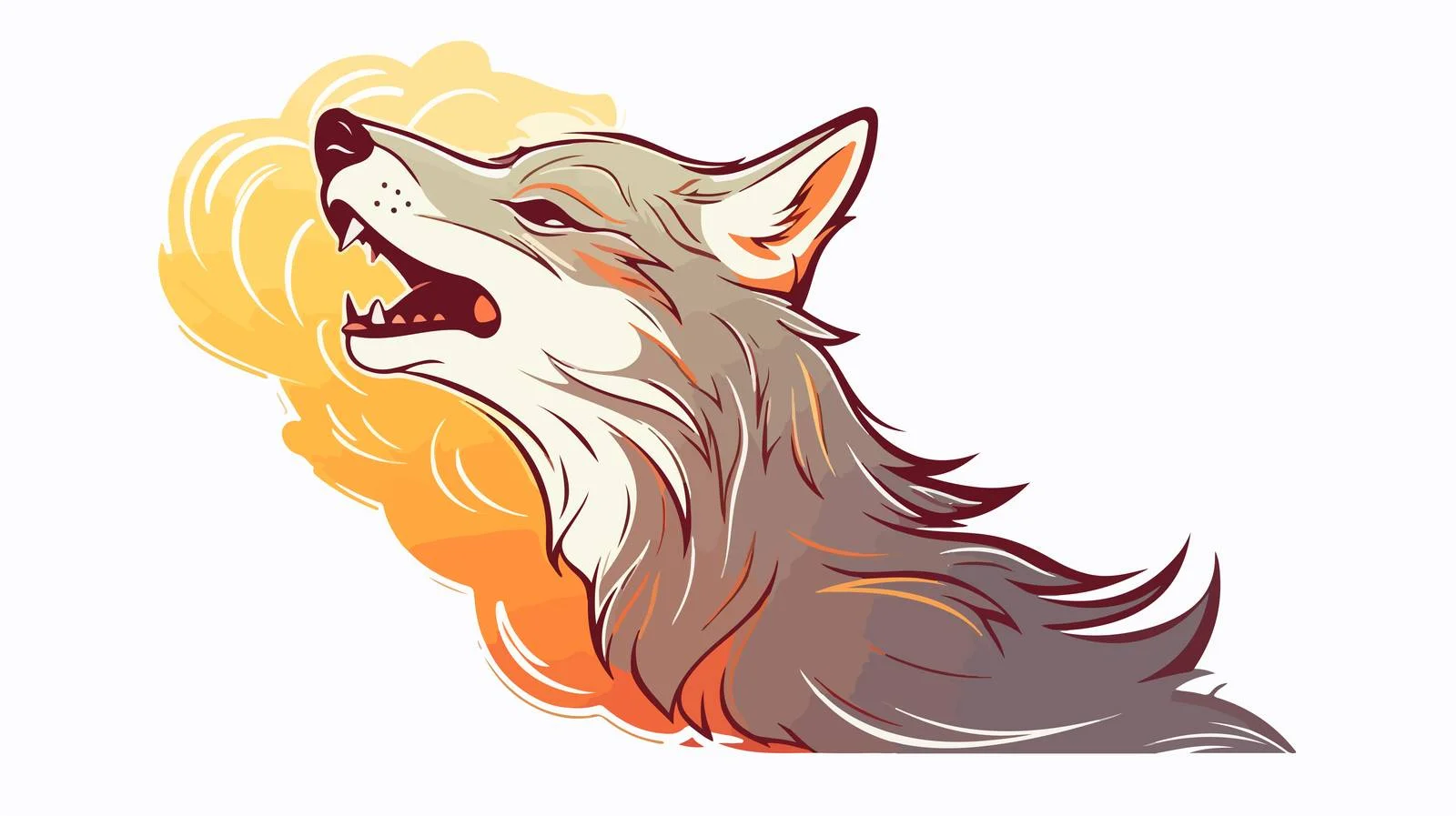 Whistling Cartoon Wolf Illustration — free download from Dotvec