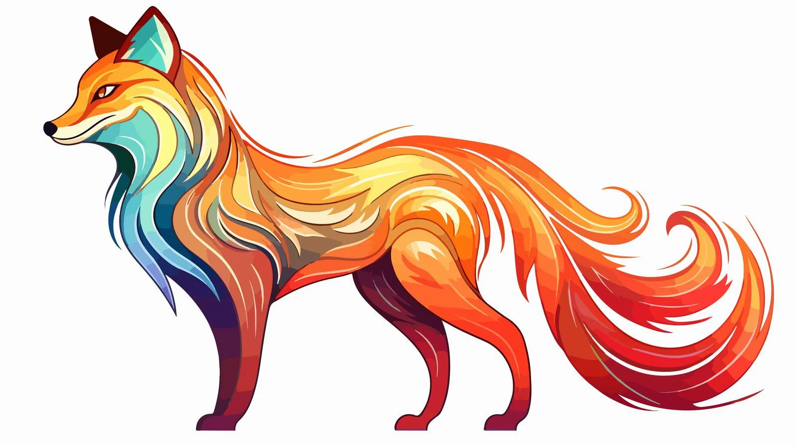 Clever Cartoon Fox Line Drawing — free download from Dotvec