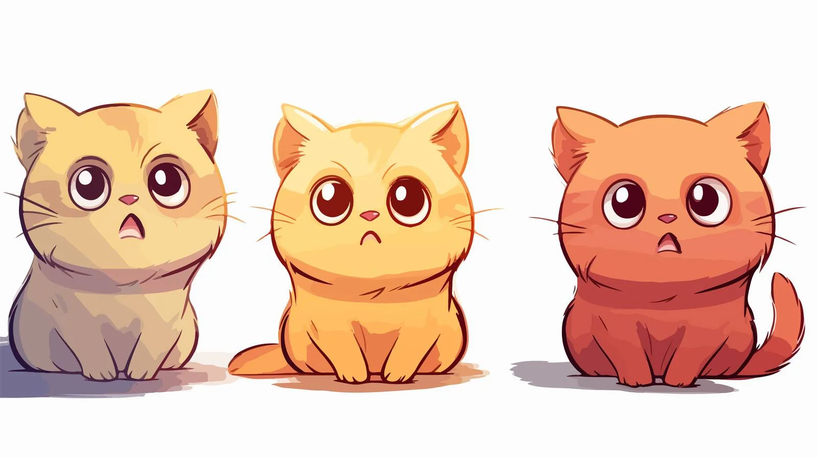 Confused Cartoon Cat Illustration — free download from Dotvec