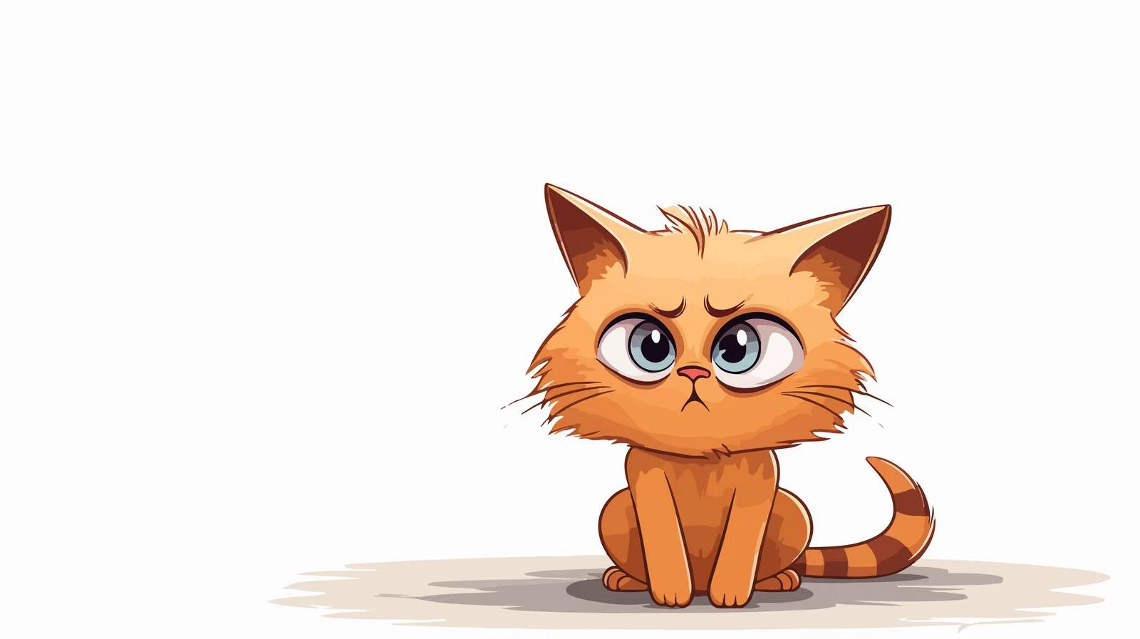 Confused Cartoon Cat Illustration — free download from Dotvec