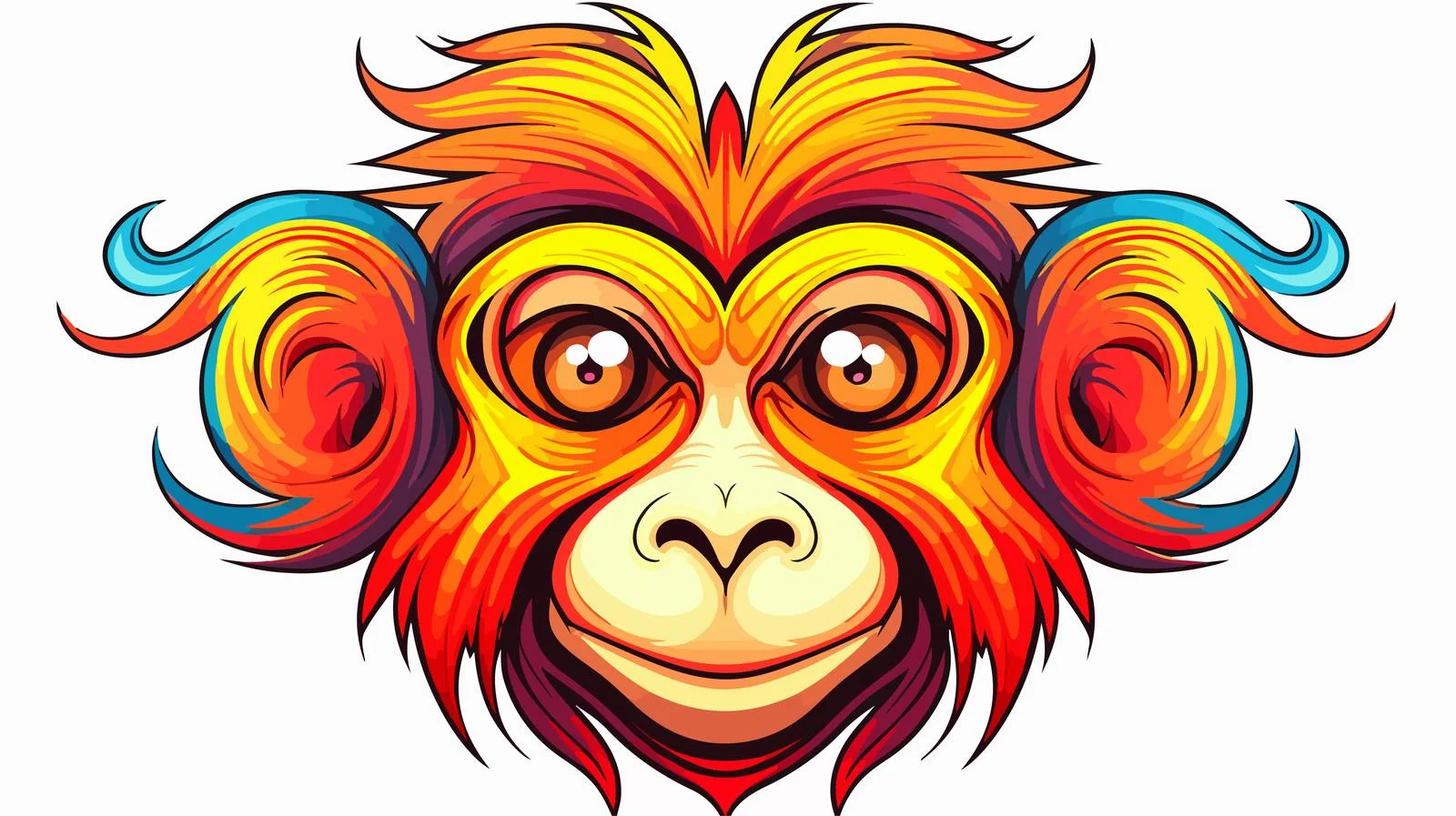 Crazy Cartoon Monkey Line Drawing — free download from Dotvec
